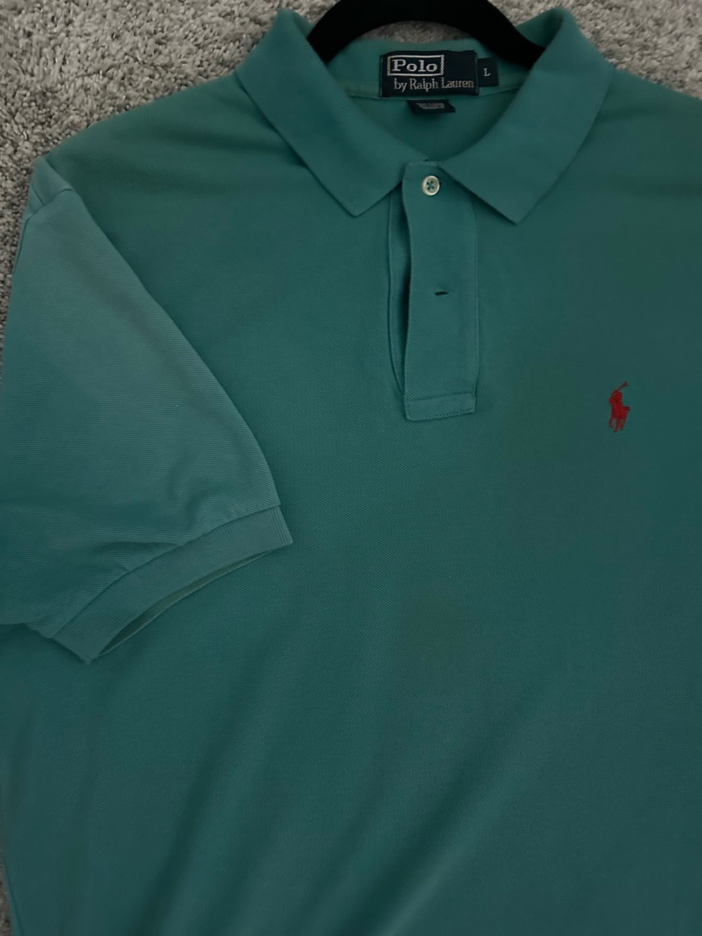Vintage Ralph Lauren Teal Polo with Red Pony Logo